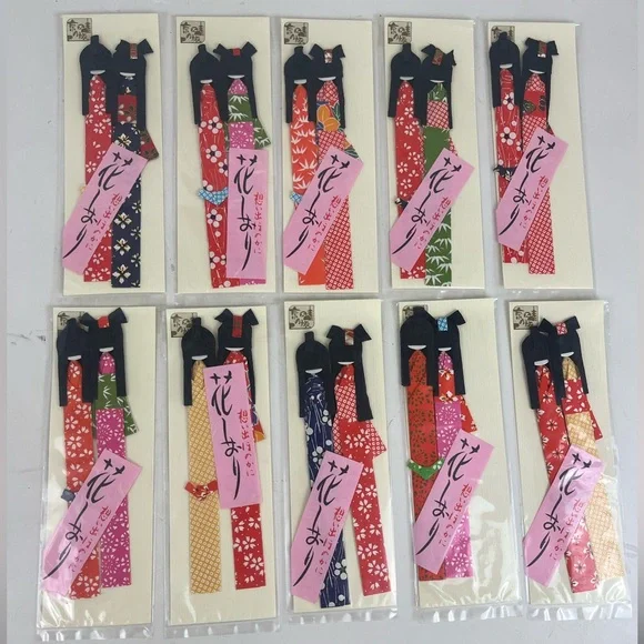 20 Vintage Japanese Style Origami Paper Geisha Doll Bookmarks New - Picture 12 of 12